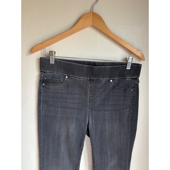 Liverpool Los Angeles The Skinny Pull On Jeans Faded Black Gray Women Size 6 - Picture 3 of 9